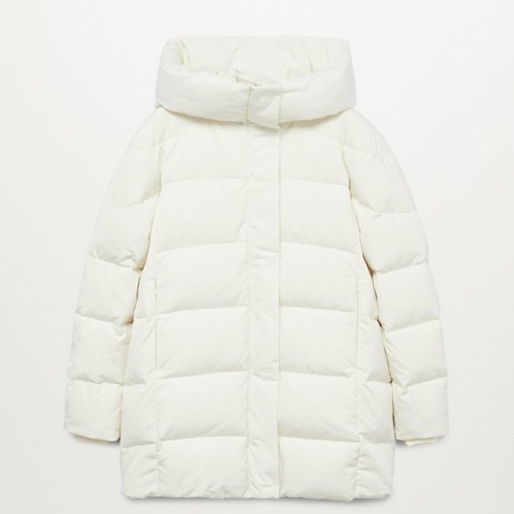 NWT Feather down hooded puffer quilted jacket coat - Picture 3 of 6